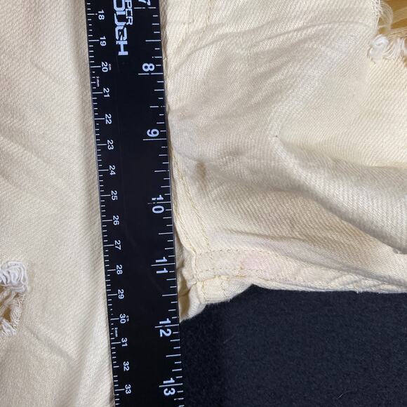 S.O.N.G Womens Jeans Pale Yellow Denim Timeless Fit Distressed High Rise 1/25 - Picture 6 of 10